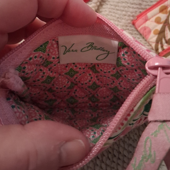 3 Vera Bradley Coin Purses In Pattern Paisley In Paradise,Folkloric And Pinwheel - Picture 5 of 8